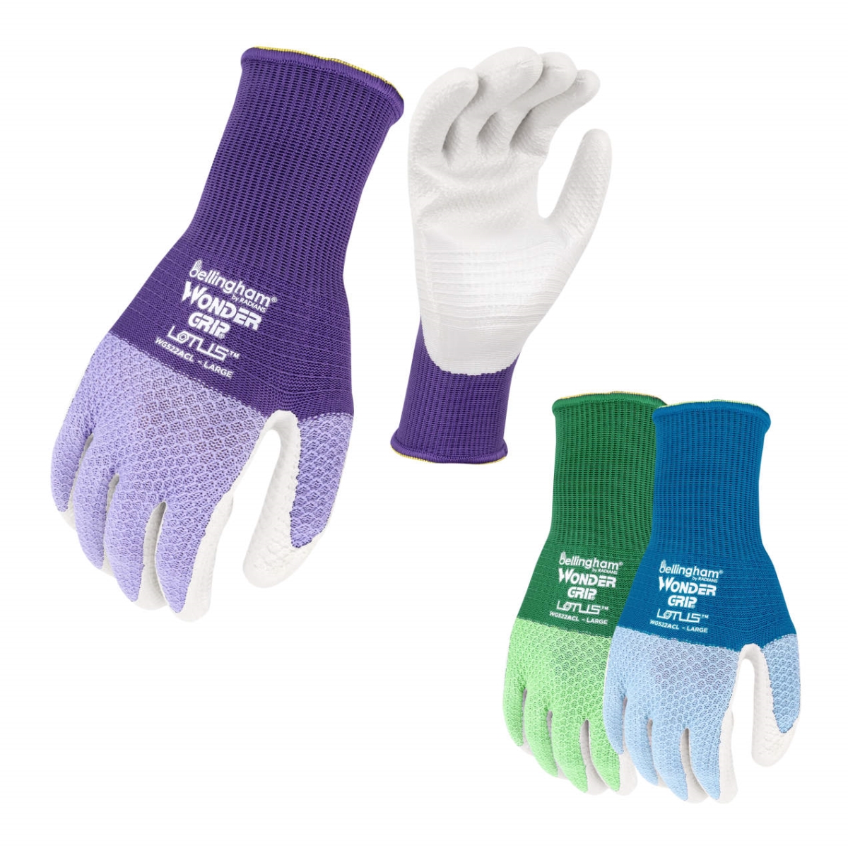 WG522ACS Wonder Grip Lotus Nitrile Palm Gloves - Small - Assorted Color