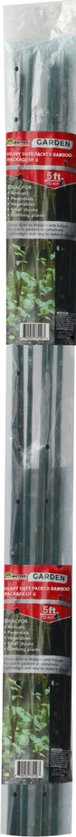 16165 Packaged Bamboo Stakes, 5 ft. - Pack of 6