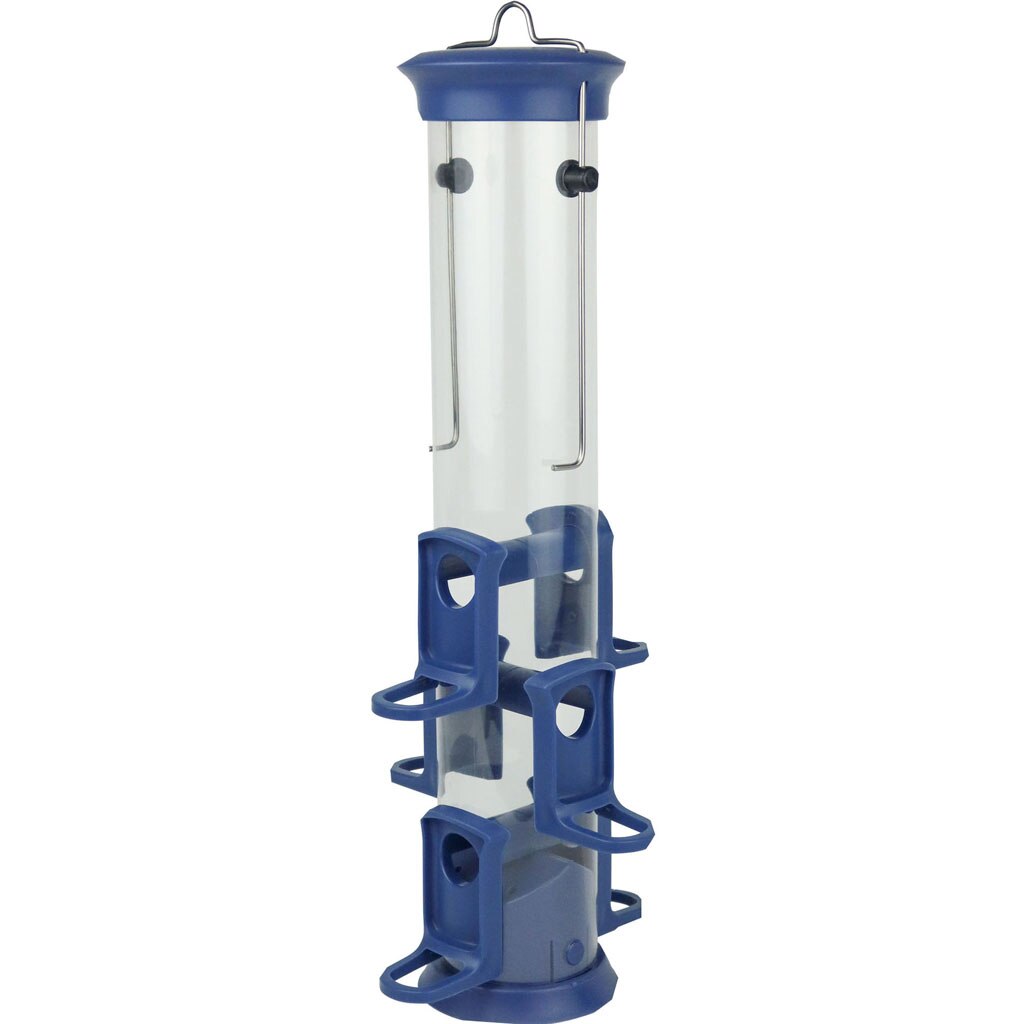 WWPS25156 Small Seed Plastic Tube Feeder, Blue - 1.2 qt.