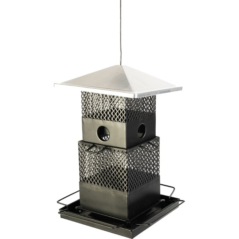 Picture of Age 25488   Age Large Retractable 2-Tier Hopper Feeder - Black - 6 lbs