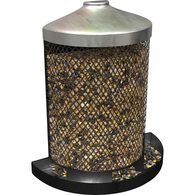 Picture of Age 25490   Age Wall & Post Seed Feeder - Black - 3 lbs