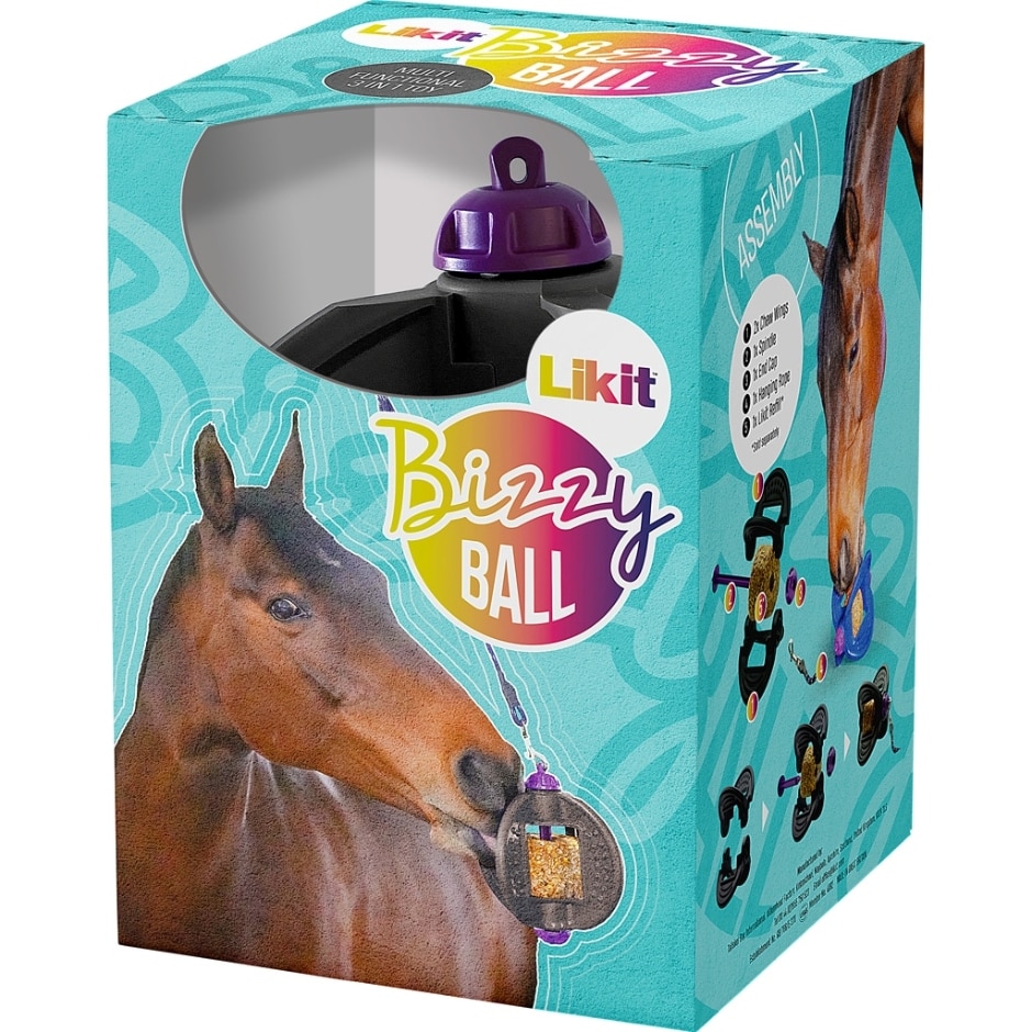LBIZ09US Bizzy Ball Boredom Relief Toy for Horses, Black