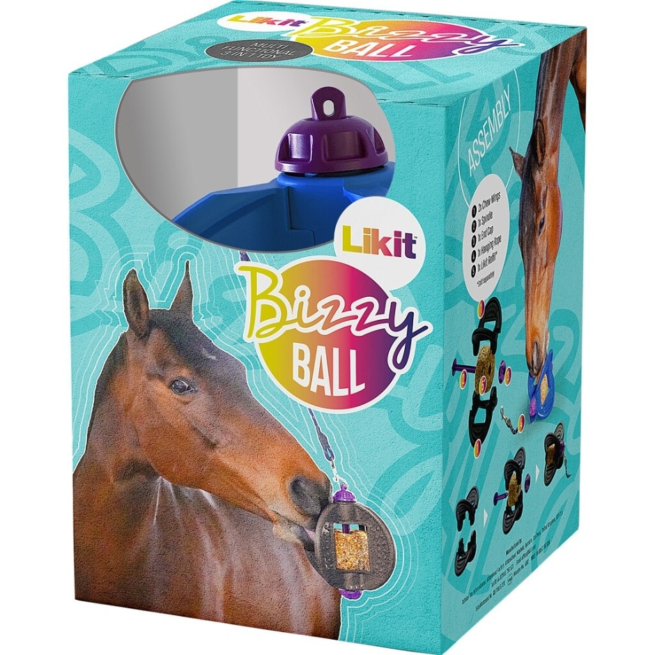 LBIZ02US Bizzy Ball Boredom Relief Toy for Horses, Blue