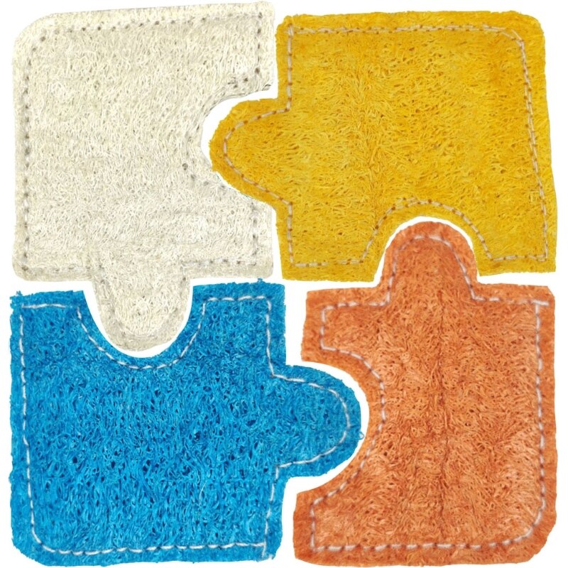 NB144  Piece Out Puzzle Loofah Chew Toy