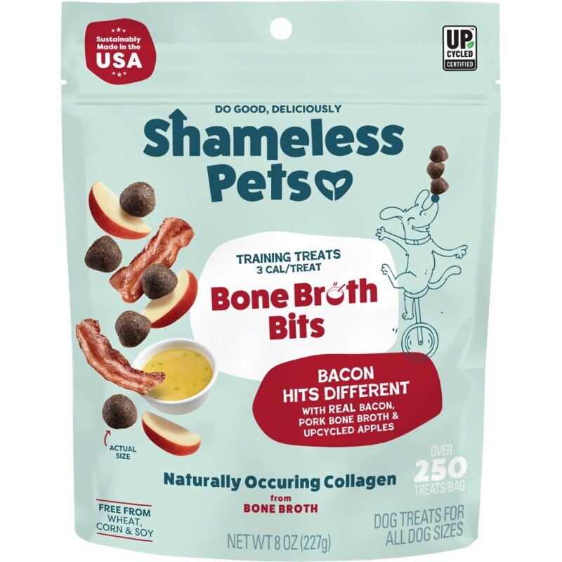 SLP-00131  Bone Broth Dog Training Treats - Bacon Hits Diff - 8 oz
