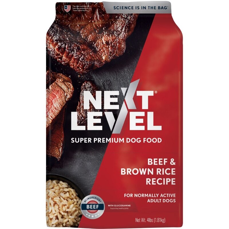 Next Level 117BM04 Next Level Normally Active Dog Food - Beef & Brown Rice - 4 lbs