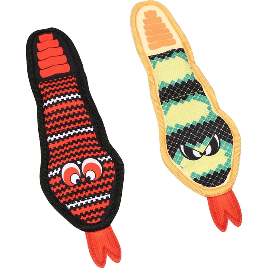 75001B 12 in. Squeaky Snake Dog Toy, Multi Color