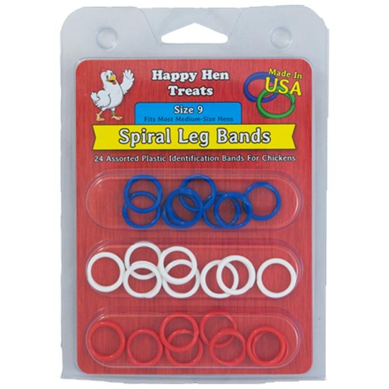 089-17021 Happy Hen Spiral Leg Bands - Size 9 - Pack of 24