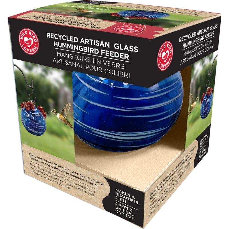 Picture of Wild Bird Lovers 24975 Recycled Artisan Glass Hummingbird Feeder - 8 oz