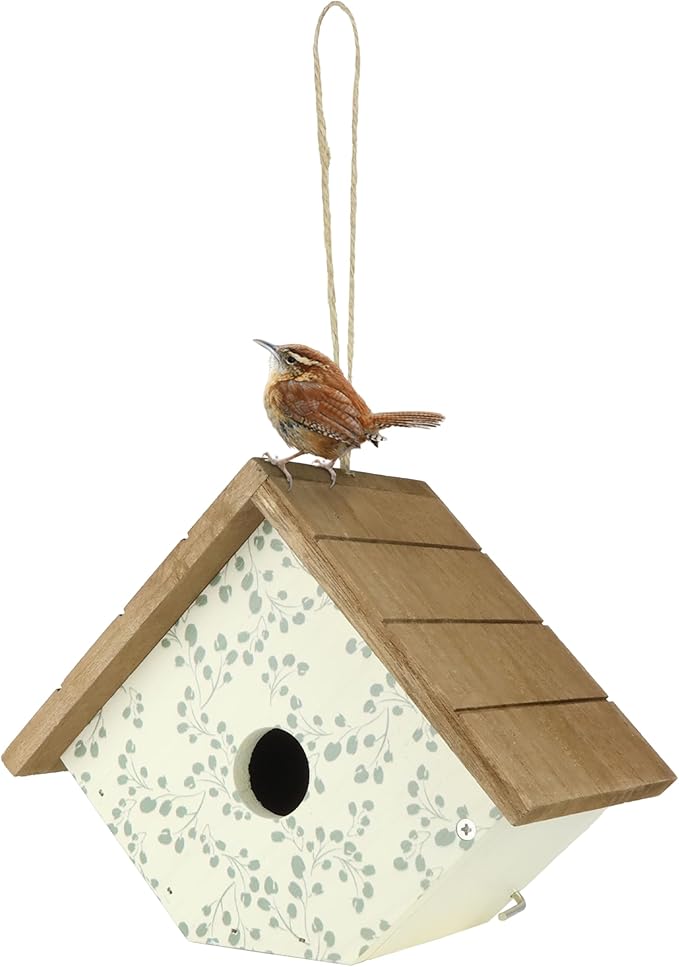 WWDWH2-NRP3-IP Decorative Wren Bird House - Ivy Perch, White