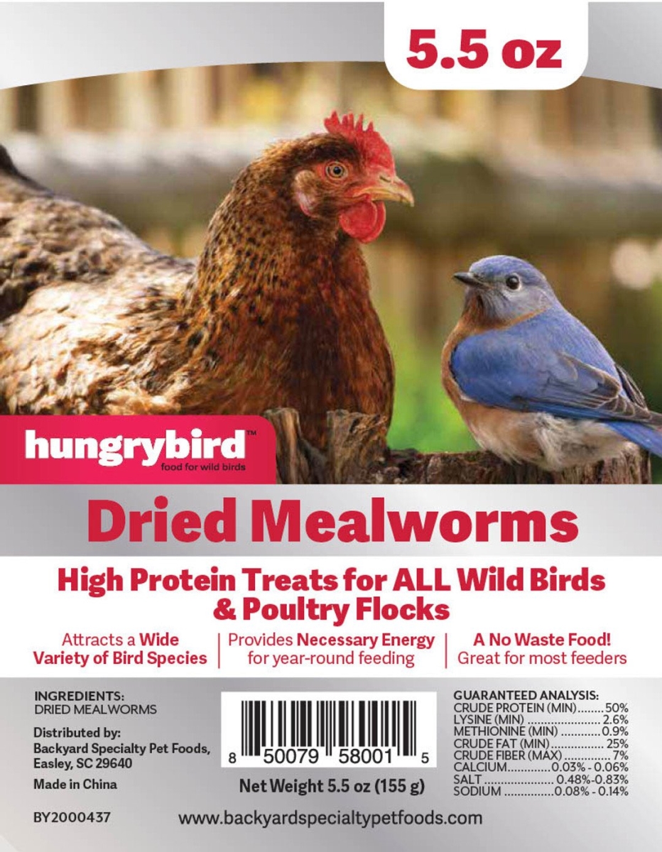BY2000437 Dried Mealworms Wild Bird Food - 5.5 oz