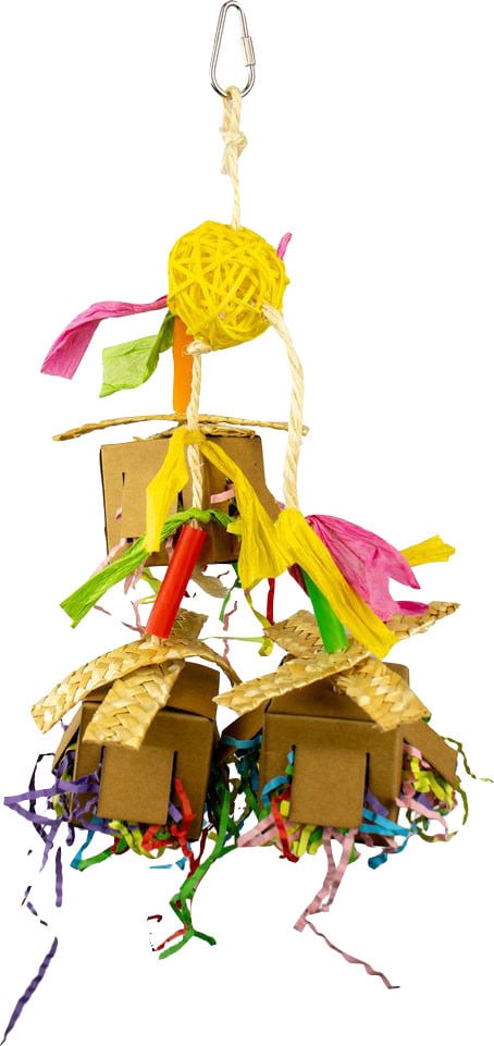 HB01562 Happy Beaks Confetti Crinkle Cubes Bird Toy