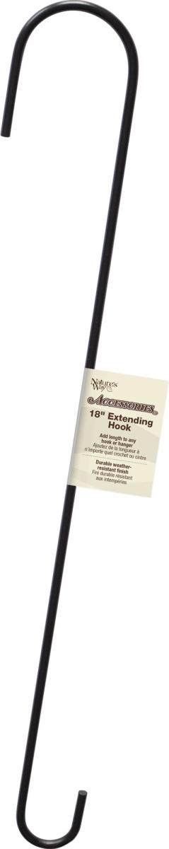 WWHANG-18-1 18 in. Metal Extending Hanging Hook, Black