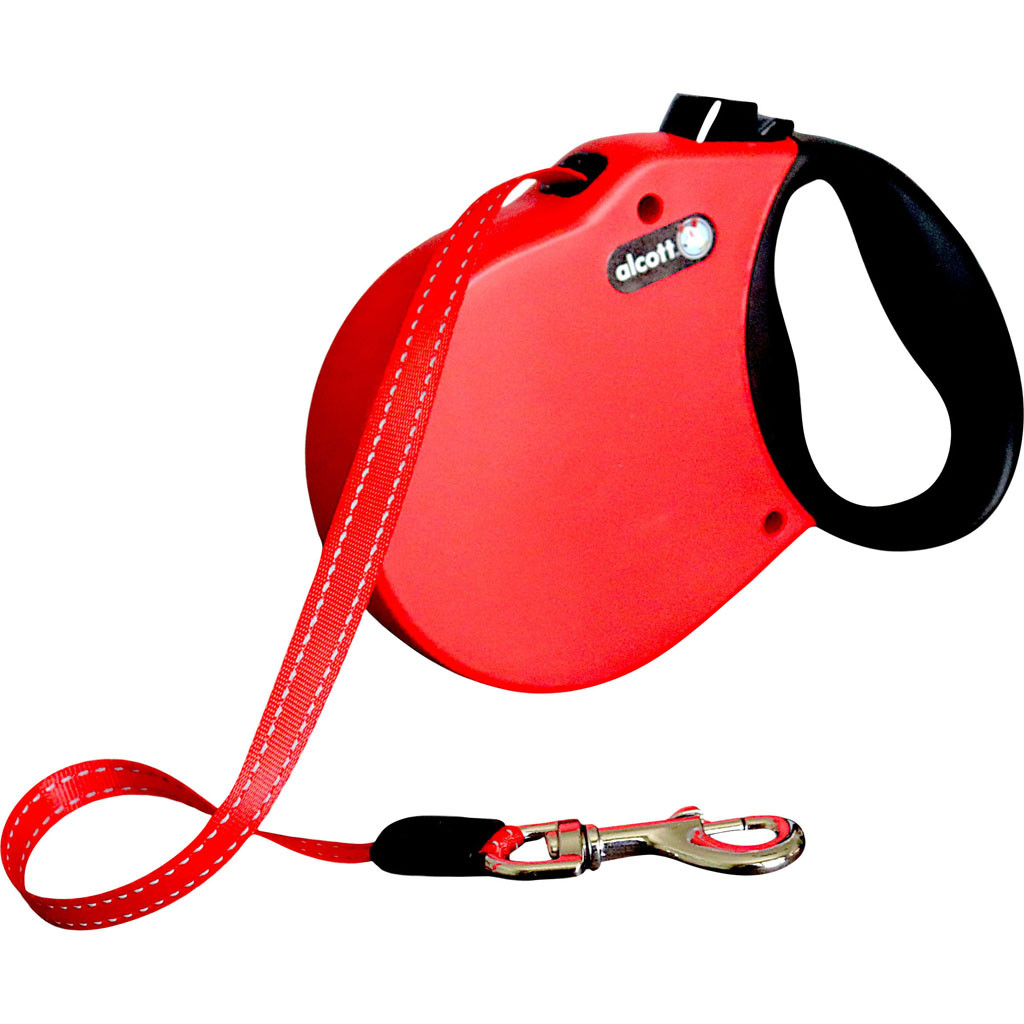 RLSH AA XS BR 10 ft. Adventure Retractable Belt Leash, Bright Red - Extra Small