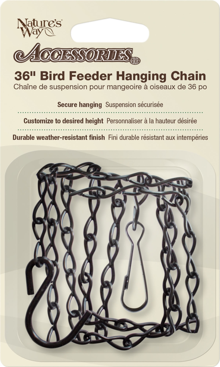 WWHANG-36-1 36 in. Metal Bird Feeder Hanging Chain, Black