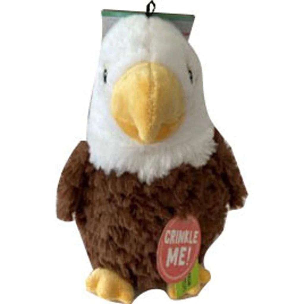 99696 8 in. Evan the Eagle Plush Dog Toy, Brown