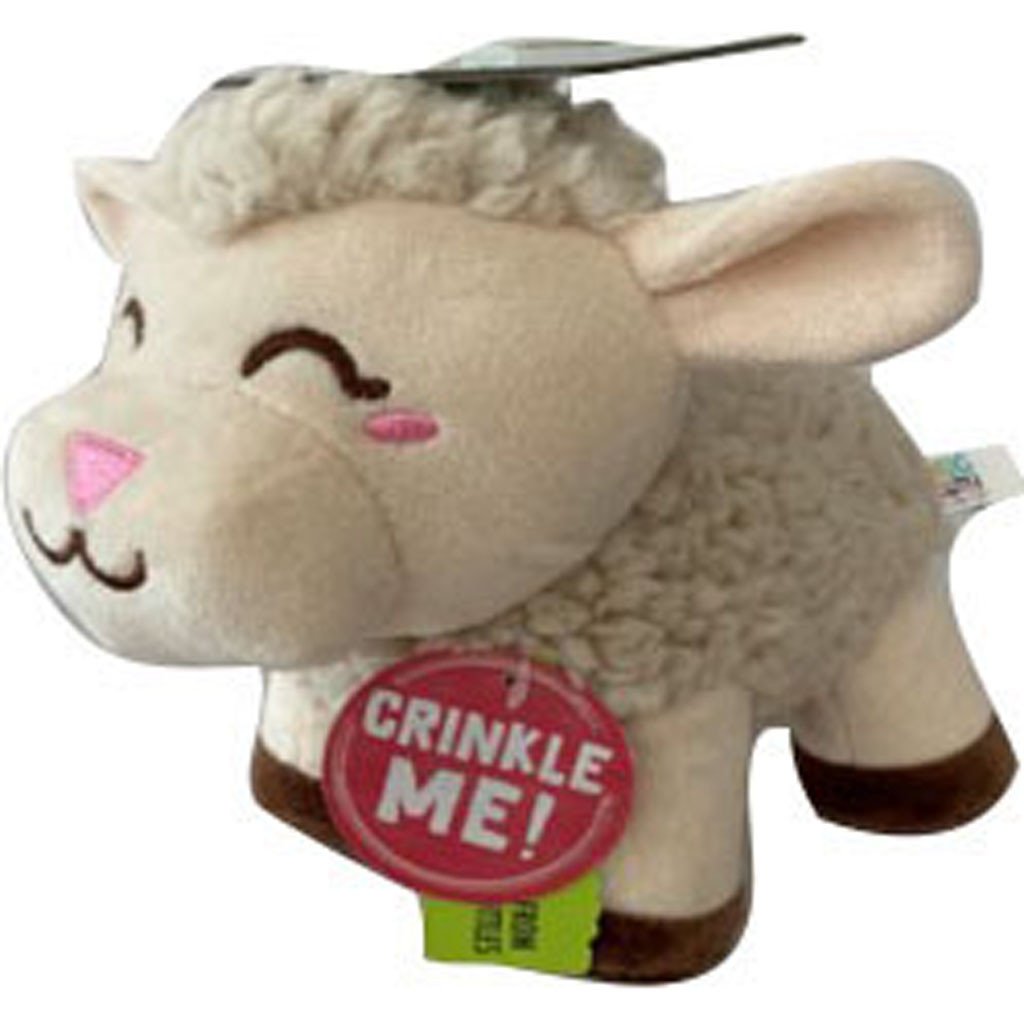 99709 8 in. Meryl Sheep Plush Dog Toy, Tan