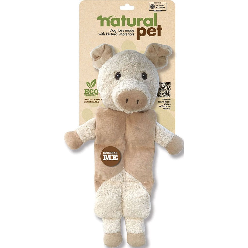 1284 Pig Multi-Squeaker Plush Dog Toy