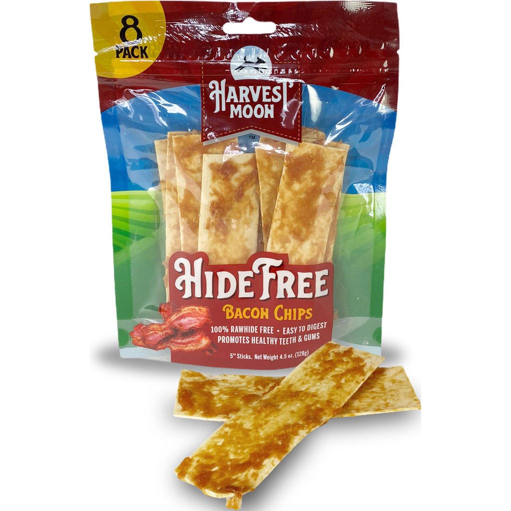 1528 Hide Free Chips Dog Chews Treat, Bacon - 8 Count