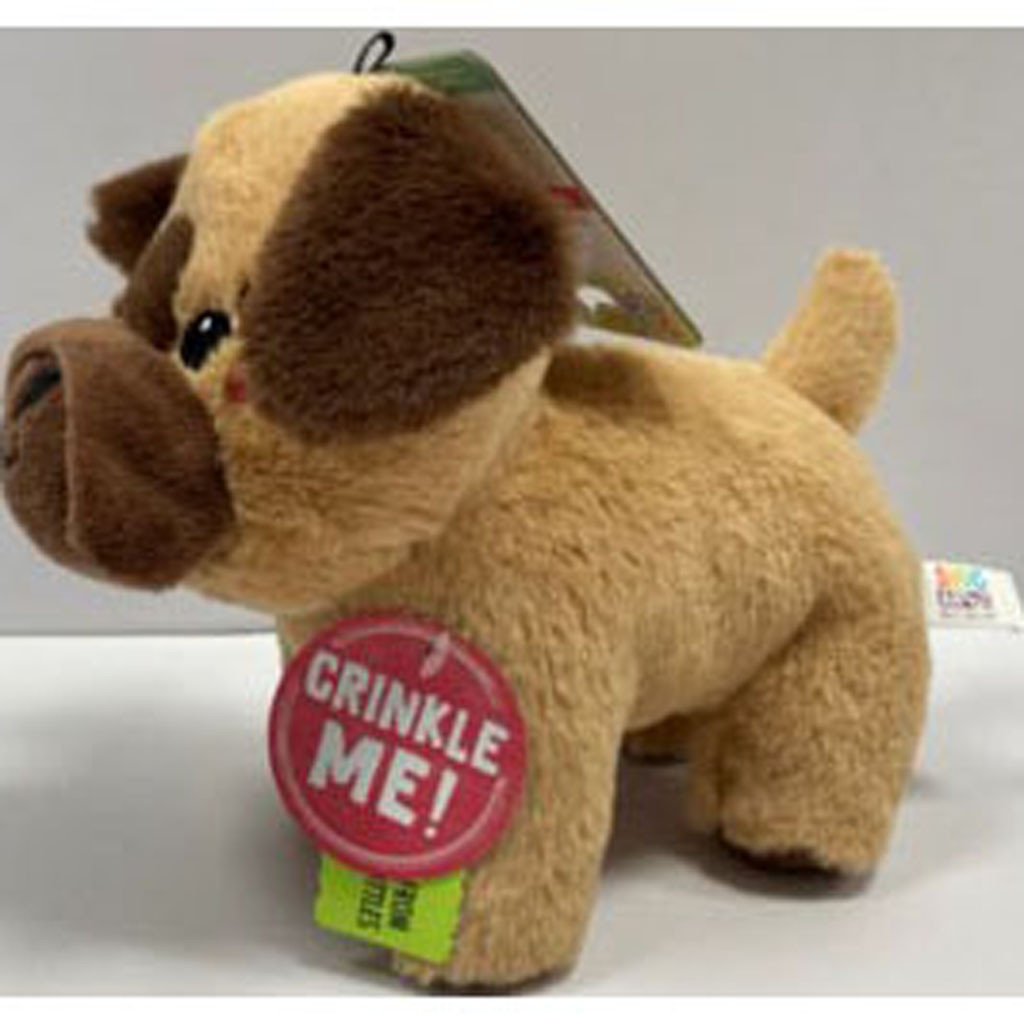 99712 7 in. Chewie Plush Dog Toy, Brown