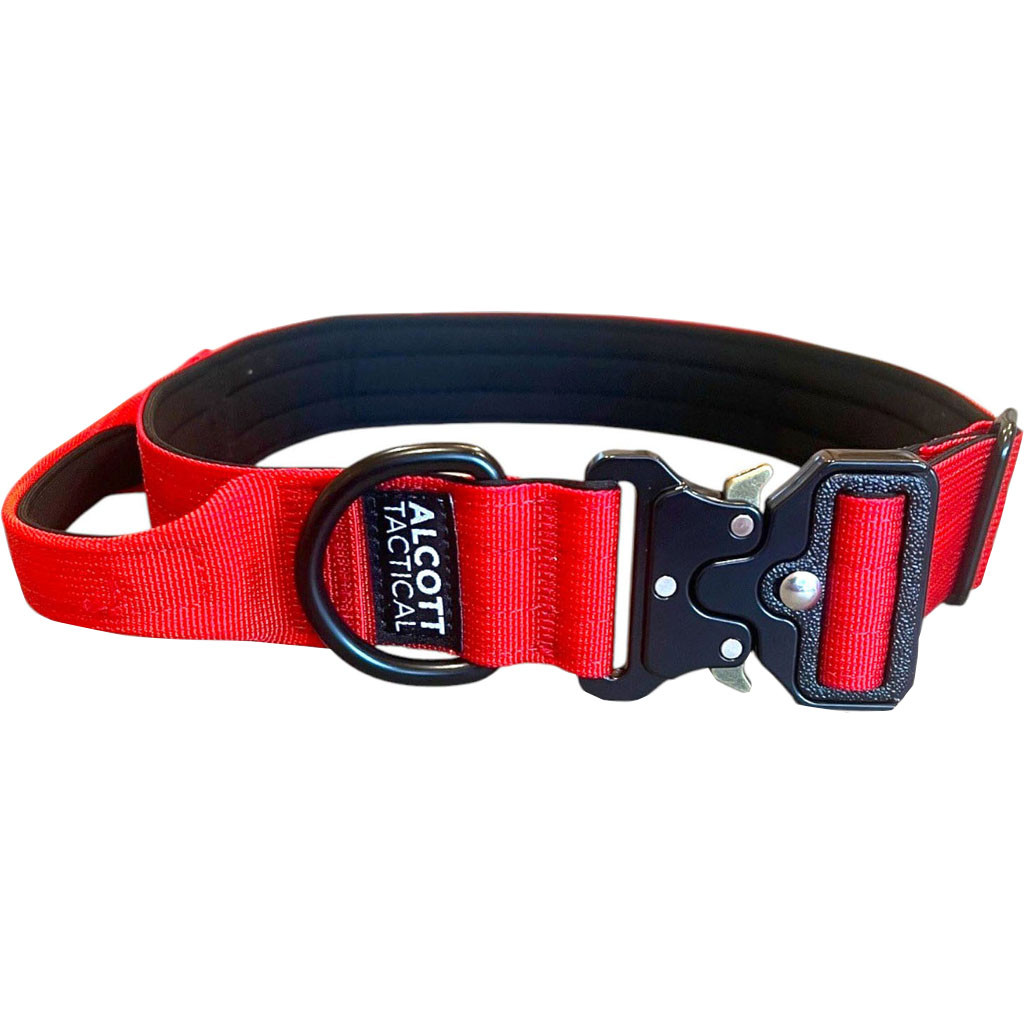 CLR LG TCT BR Tactical Dog Collar, Bright Red - Large