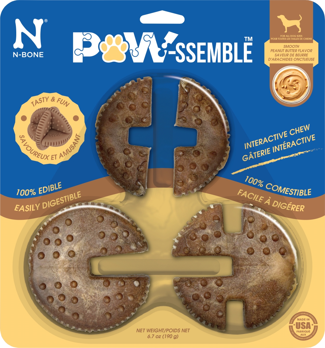 803772 6.7 oz Paw-Ssemble Interactive Chew Toys, Peanut Butter