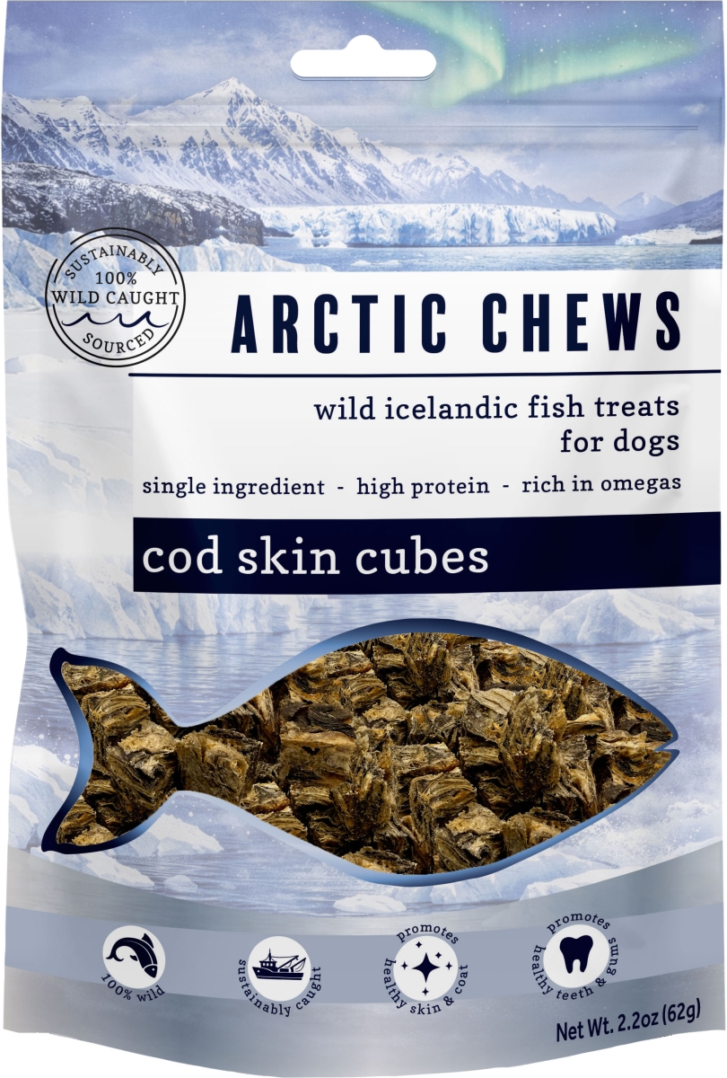 7405 2.2 oz Arctic Chews Cod Skin Cubes Dog Treats