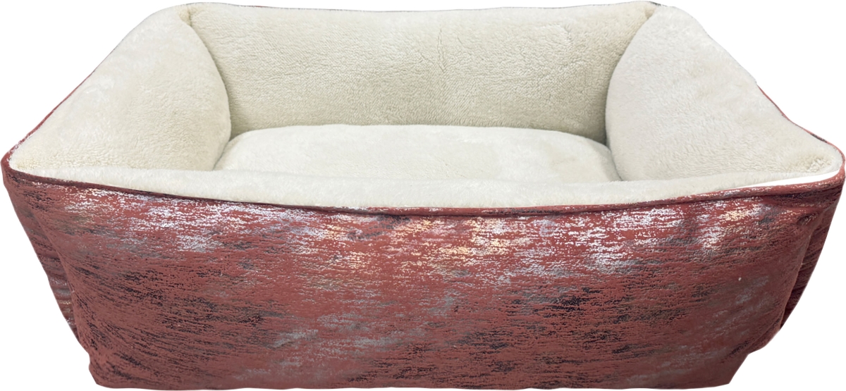 31198 24 in. Foil Print Rectangle Bed, Red