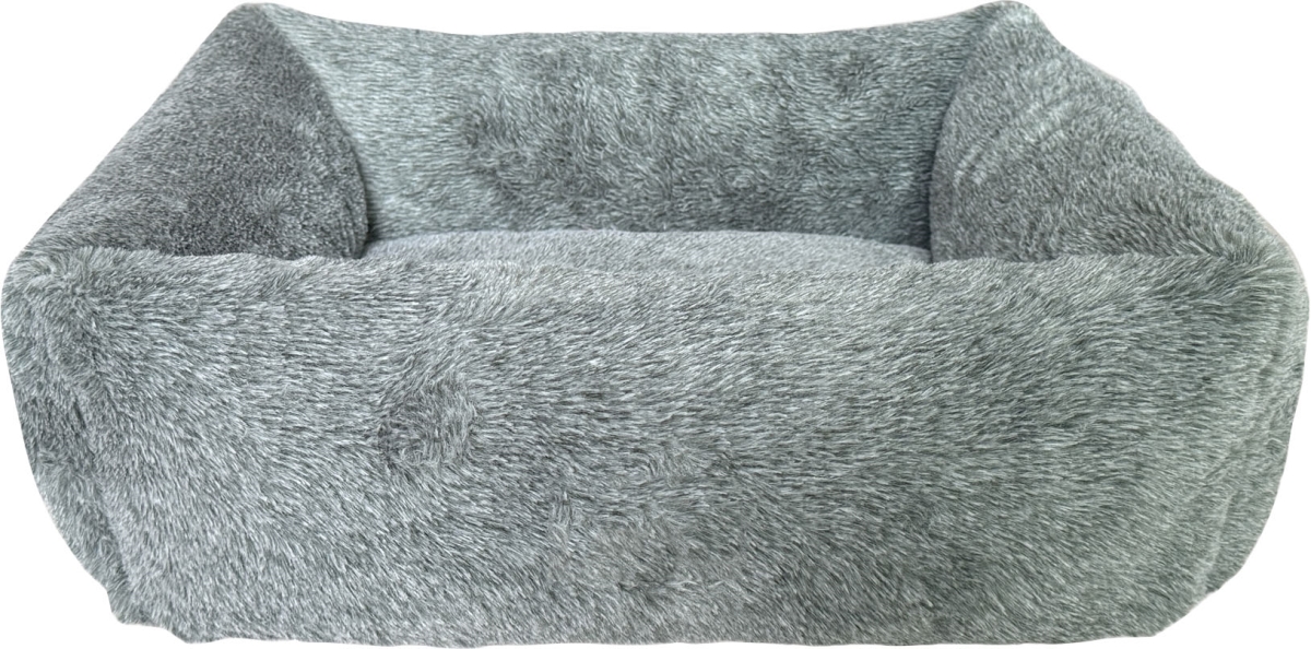31206 20 in. Faux Fur Rectangle Bed, Teal