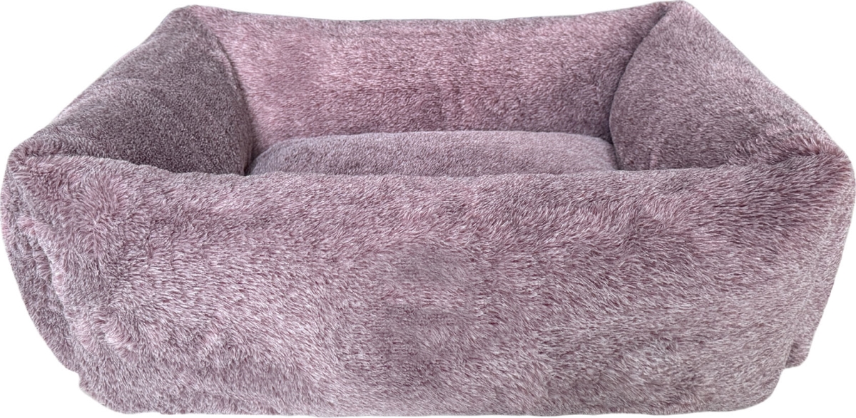 31214 30 in. Faux Fur Rectangle Bed, Purple