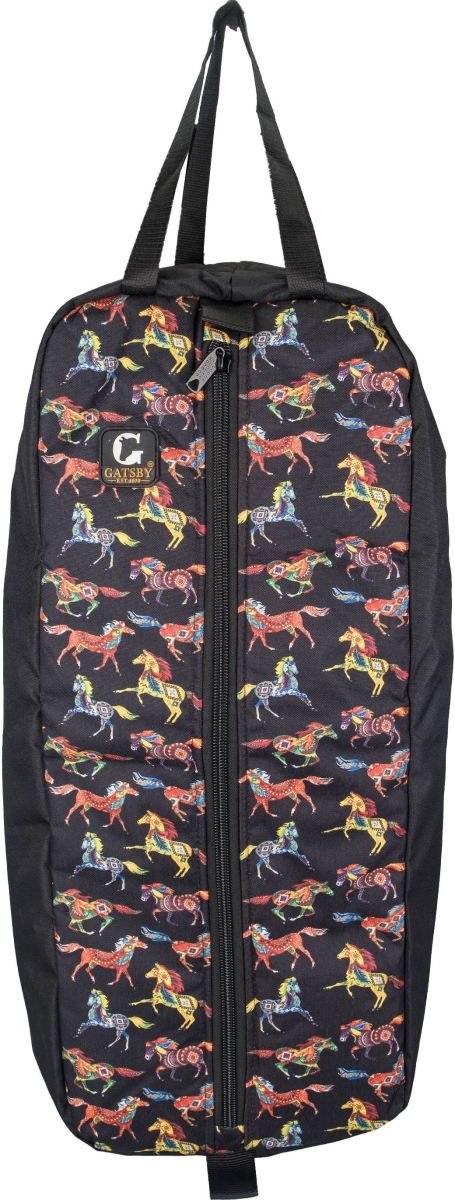 4-490818 Nylon Padded Bridle Halter Bag, Painted Ponies