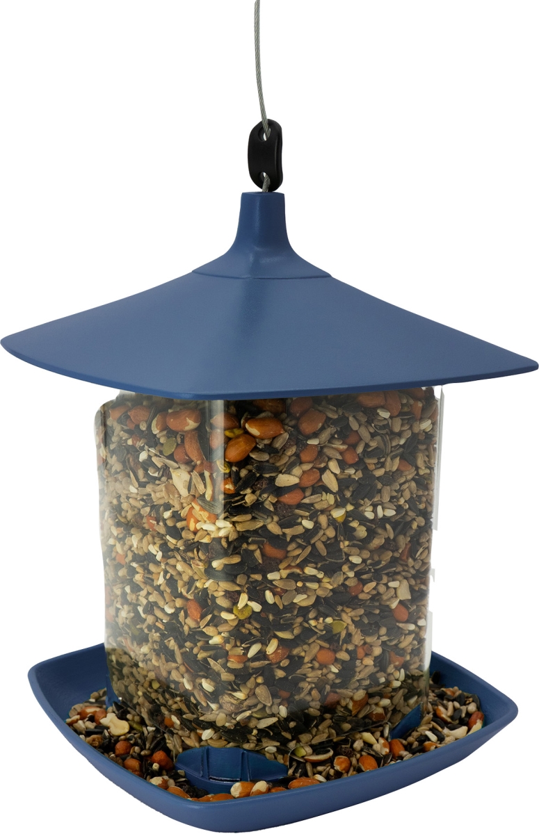 9121 4 lbs Garden Pavilion Bird Feeder, Blue