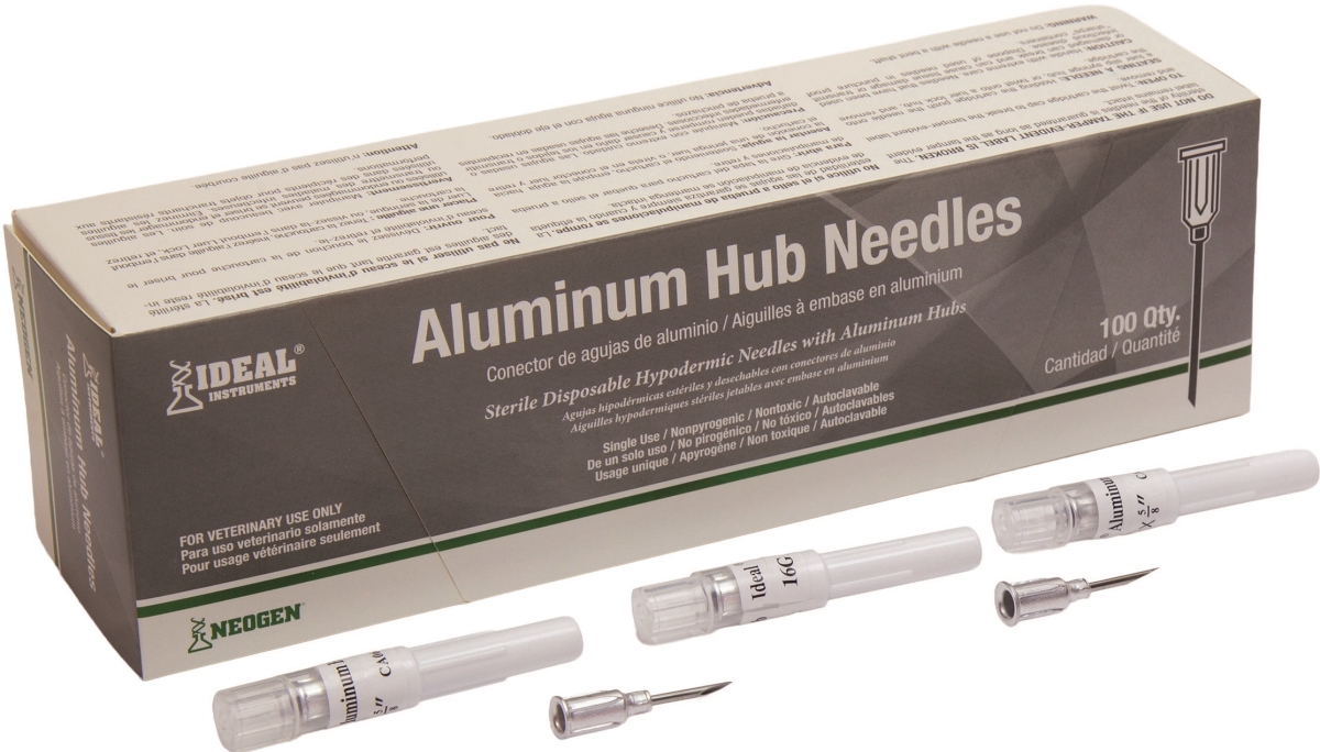 043-9403AL 16 gal Aluminum Hub Disposable Veterinary Needles - 0.625 in.