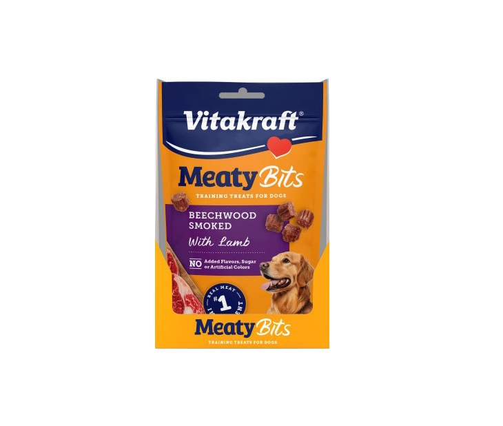 30281 2.2 oz Meaty Bits Dog Treats, Lamb