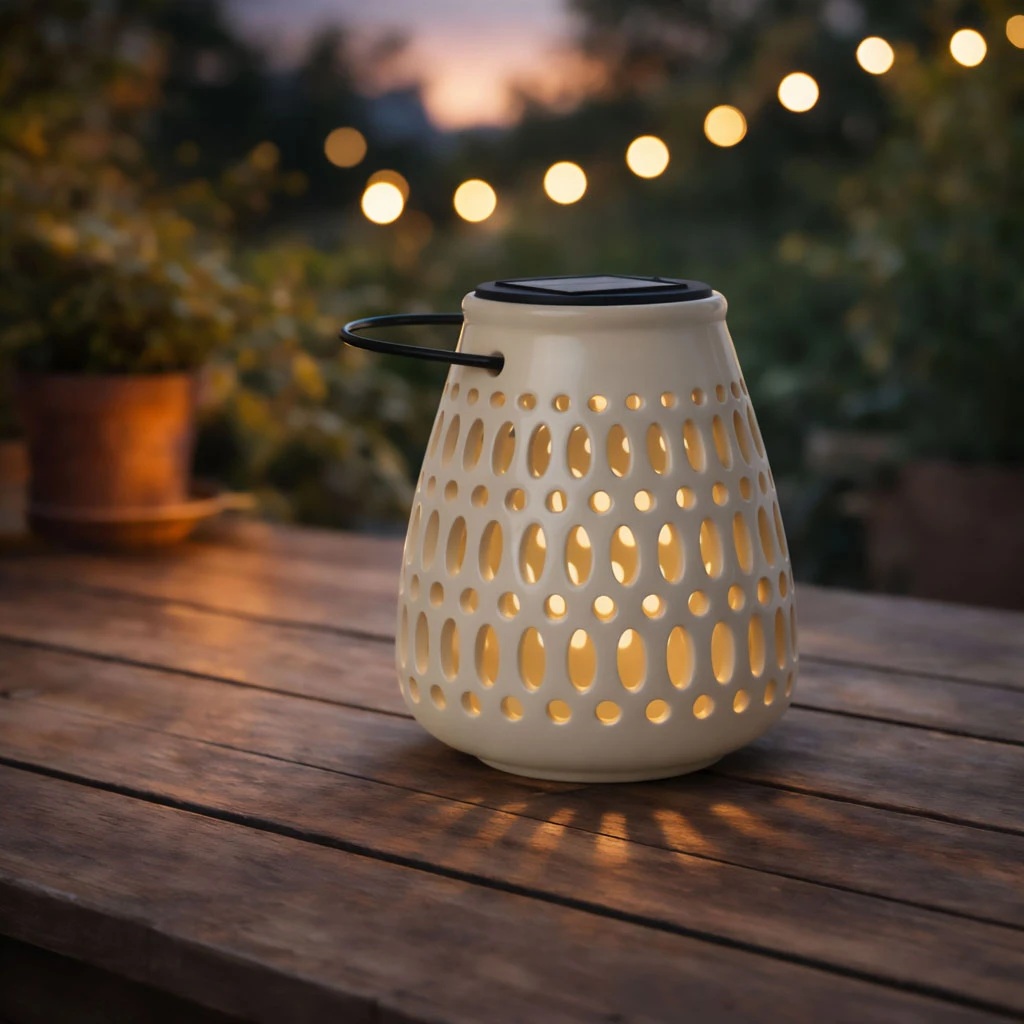 28365 5.28 in. Solar Ceramic Light with Cutouts