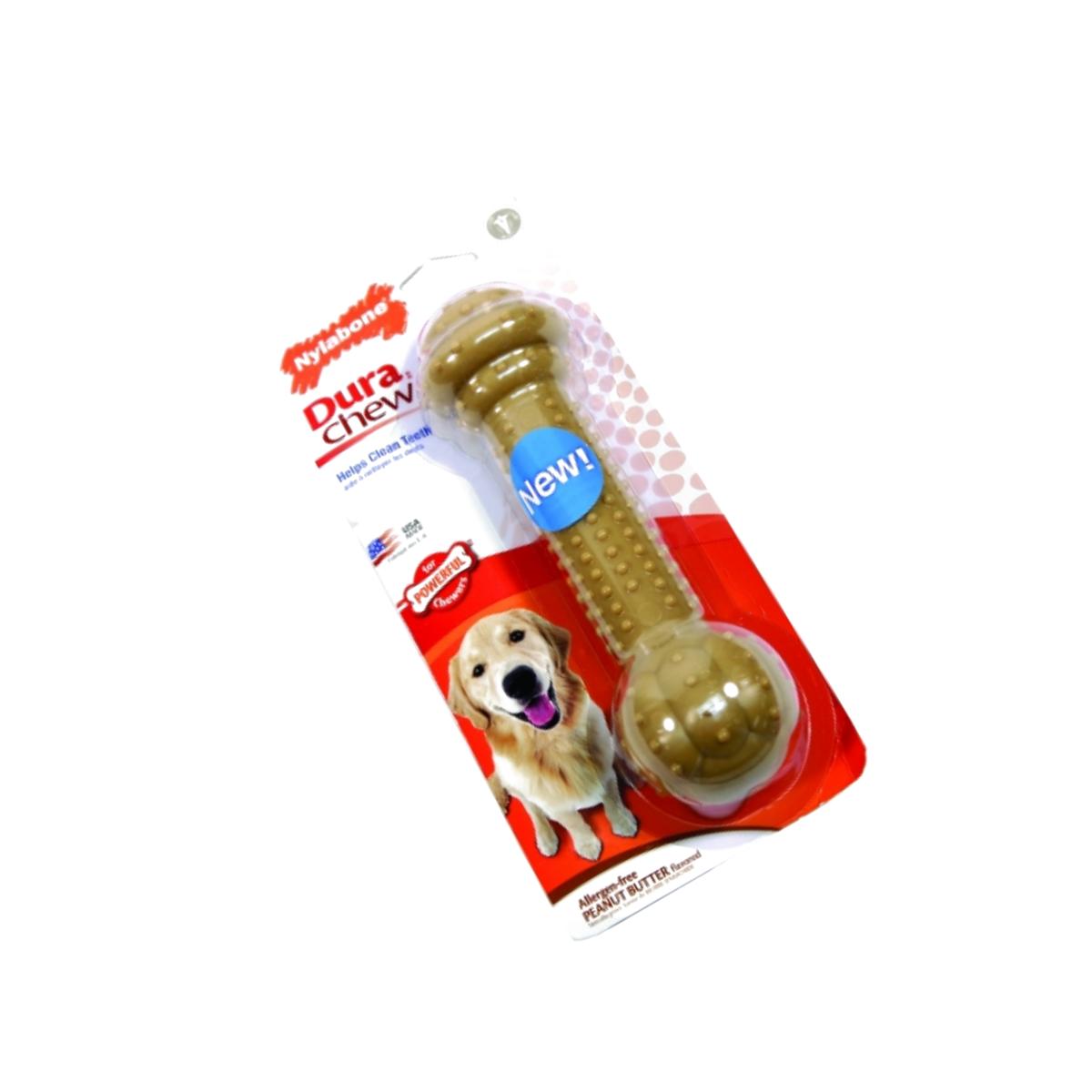 Picture of Nylabone Dura Chew Barbell Dog Chew Giant Peanut Butter NBC905P
