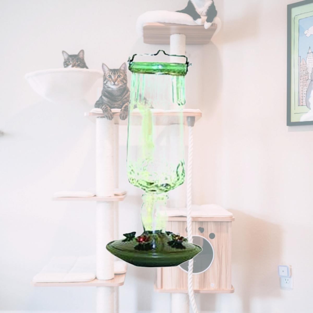 Picture of Woodstream Perky-Pet Antique Bottle Glass Hummingbird Feeder 24 Ounce Green 8120-2