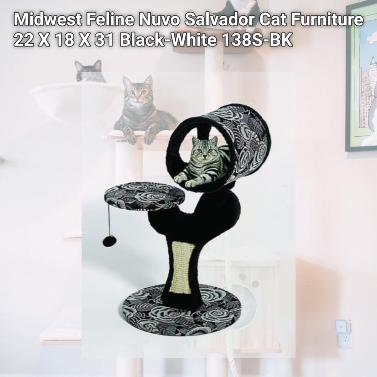 Picture of Midwest Feline Nuvo Salvador Cat Furniture 22 X 18 X 31 Black-White 138S-BK