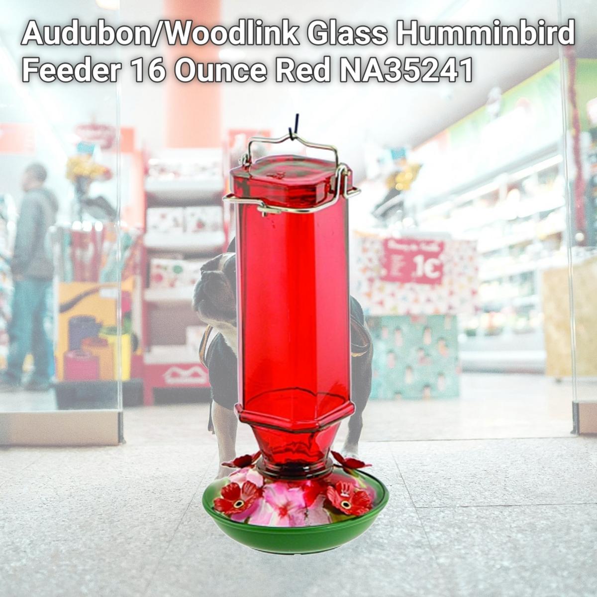 Picture of Audubon/Woodlink Glass Humminbird Feeder 16 Ounce Red NA35241