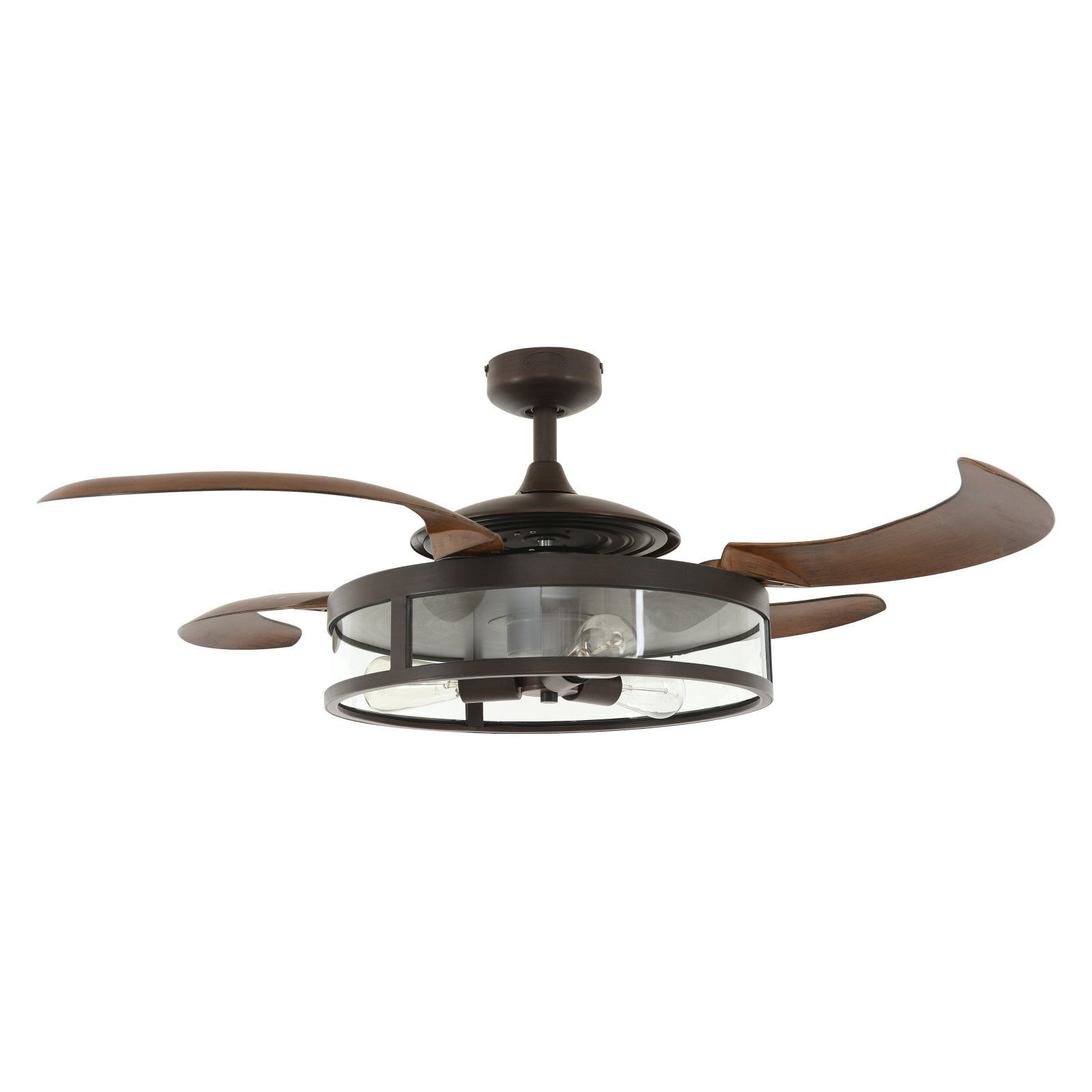 Classic Oil Rubbed Bronze and Dark Koa Retractable 4-blade 48-inch 3-light AC Ceiling Fan