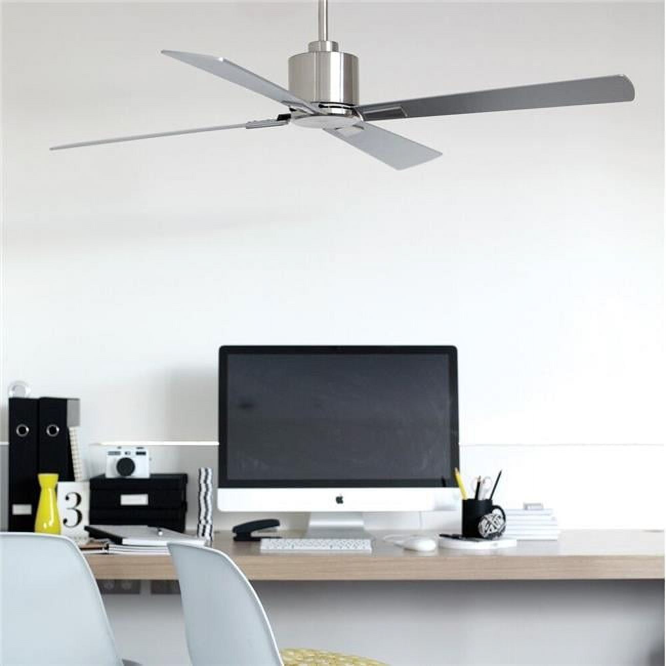 52 in. Airfusion Climate DC Ceiling Fan, Brushed Chrome & Silver