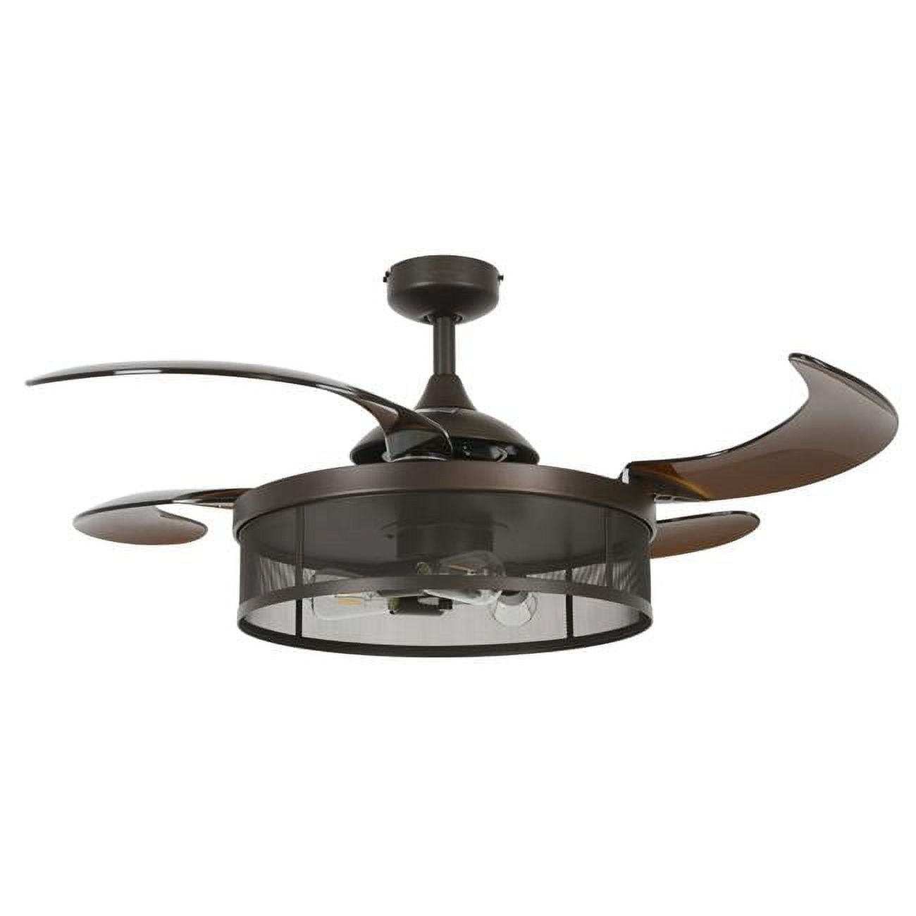 Picture of Fanaway 51107001 Meridian 48-inch Oil Rubbed Bronze and Amber AC Ceiling Fan with Light