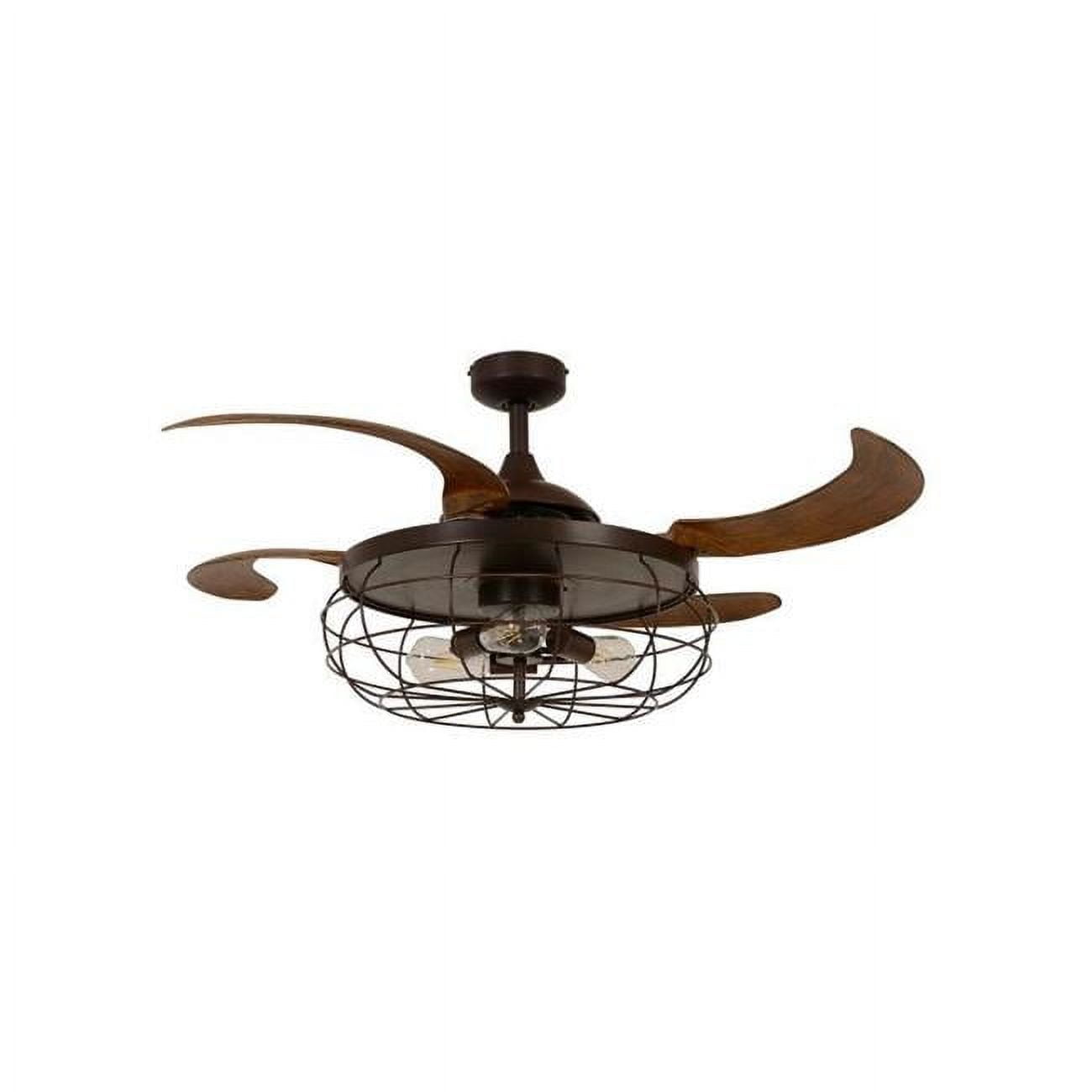 48 in. Industri Oil Rubbed Bronze & Dark Koa Ceiling Fan with Light