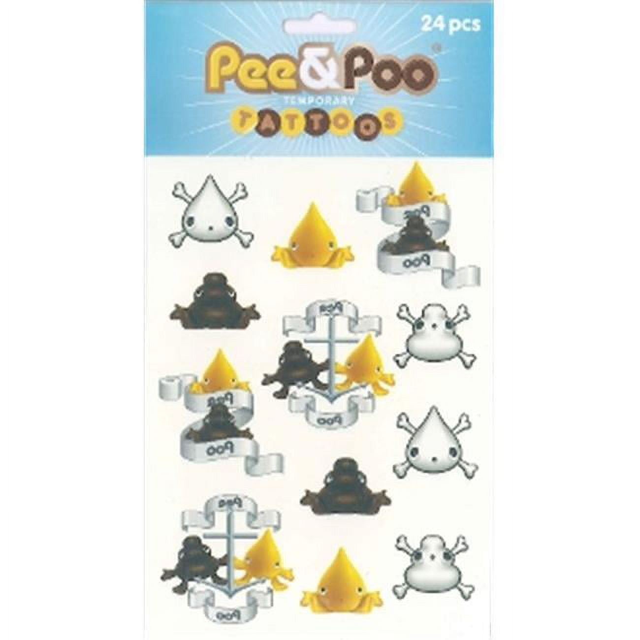 Picture of Bed of Nails 2110 Pee & Poo Temporary Tattoo Set