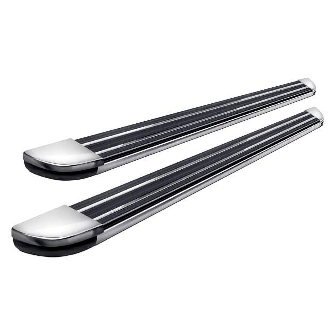 5 in. R77 LED Series Silver Running Boards, Aluminum with Black Accent