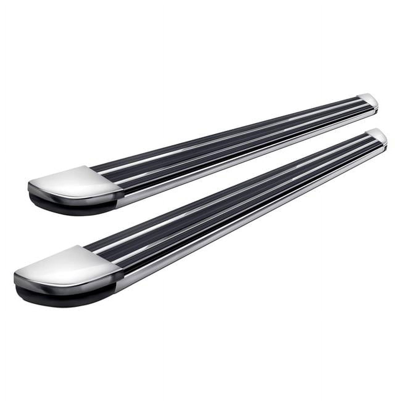 5 in. R77 Series Silver Running Boards, Black
