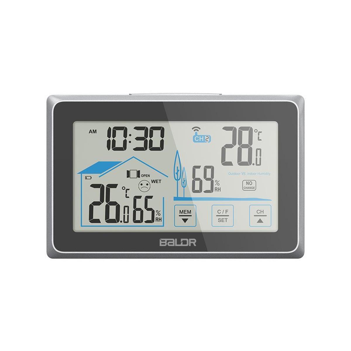 WS0340BL1 Touch Screen LCD Weather Station, Black