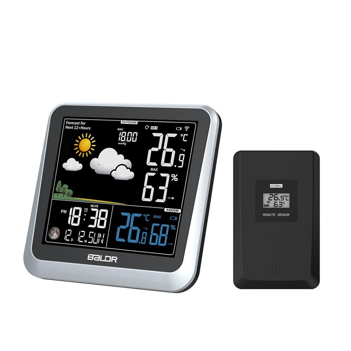WS0336BL1 Negative Weather Station, Black