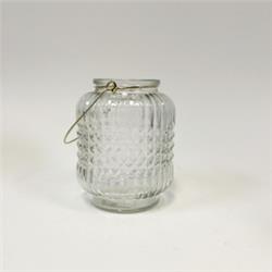 Picture of Biedermann & Sons HJ24SM Glass Crystal-Cut Lantern - Small