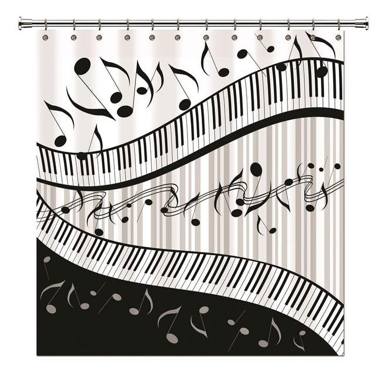 Picture of Borders Unlimited 70500 Music Shower Curtain&#44; Black & Grey